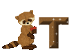 GIF animado (30332) Letra t mapache