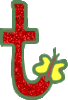 GIF animado (44375) Letra t roja mariposa