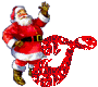 GIF animado (41550) Letra t santa claus