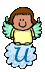 GIF animado (39041) Letra u angelito nube