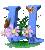 GIF animado (36881) Letra u azul flores