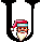 GIF animado (40853) Letra u cabeza papa noel