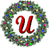 GIF animado (41084) Letra u corona navidad