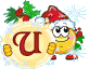 GIF animado (41137) Letra u emoticono navidad