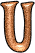 GIF animado (33112) Letra u glitter naranja