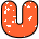 GIF animado (34230) Letra u glitter naranja