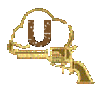 GIF animado (34414) Letra u glitter pistola