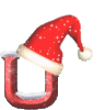 GIF animado (41163) Letra u gorro santa claus