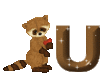 GIF animado (30333) Letra u mapache