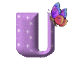 GIF animado (30578) Letra u mariposa romantica