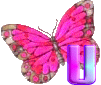 GIF animado (30614) Letra u mariposa rosa