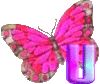 GIF animado (30614) Letra u mariposa rosa