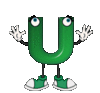 GIF animado (39825) Letra u muneco verde