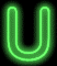 GIF animado (42272) Letra u neon verde