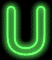 GIF animado (42339) Letra u neon verde