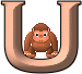 GIF animado (30807) Letra u orangutan