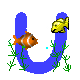 GIF animado (31495) Letra u peces