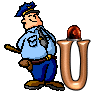 GIF animado (43786) Letra u policia
