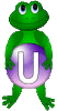 GIF animado (31823) Letra u rana verde