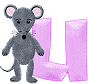 GIF animado (32093) Letra u raton gris