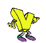 GIF animado (39758) Letra v amarilla brazos piernas