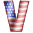 GIF animado (42428) Letra v bandera norteamericana