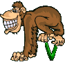GIF animado (30770) Letra v chimpance