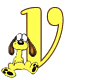 GIF animado (36072) Letra v garfield