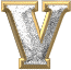 GIF animado (33484) Letra v glitter diamantes