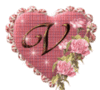 GIF animado (33649) Letra v glitter flores