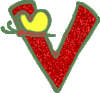 GIF animado (33999) Letra v glitter mariposa