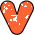 GIF animado (34232) Letra v glitter naranja