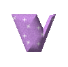 GIF animado (33222) Letra v glitter rosa