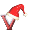GIF animado (41164) Letra v gorro santa claus