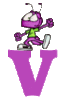 GIF animado (30115) Letra v hormiga