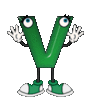 GIF animado (39826) Letra v muneco verde