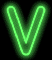 GIF animado (42274) Letra v neon verde