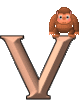 GIF animado (30808) Letra v orangutan