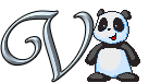 GIF animado (31330) Letra v oso panda