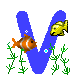 GIF animado (31496) Letra v peces