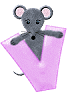 GIF animado (32094) Letra v raton gris