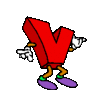 GIF animado (39795) Letra v roja brazos piernas