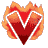 Imagen GIF de Letra v roja fuego animado