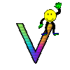 GIF animado (36329) Letra v smileys colores