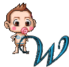 GIF animado (43059) Letra w bebe