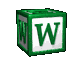 GIF animado (38964) Letra w cubo letras