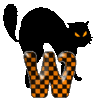 GIF animado (38223) Letra w gato negro