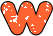 GIF animado (34234) Letra w glitter naranja