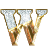 GIF animado (34308) Letra w glitter oro diamantes
