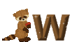 GIF animado (30335) Letra w mapache